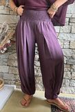 Basso Shirring Genie Pant Deep Damson